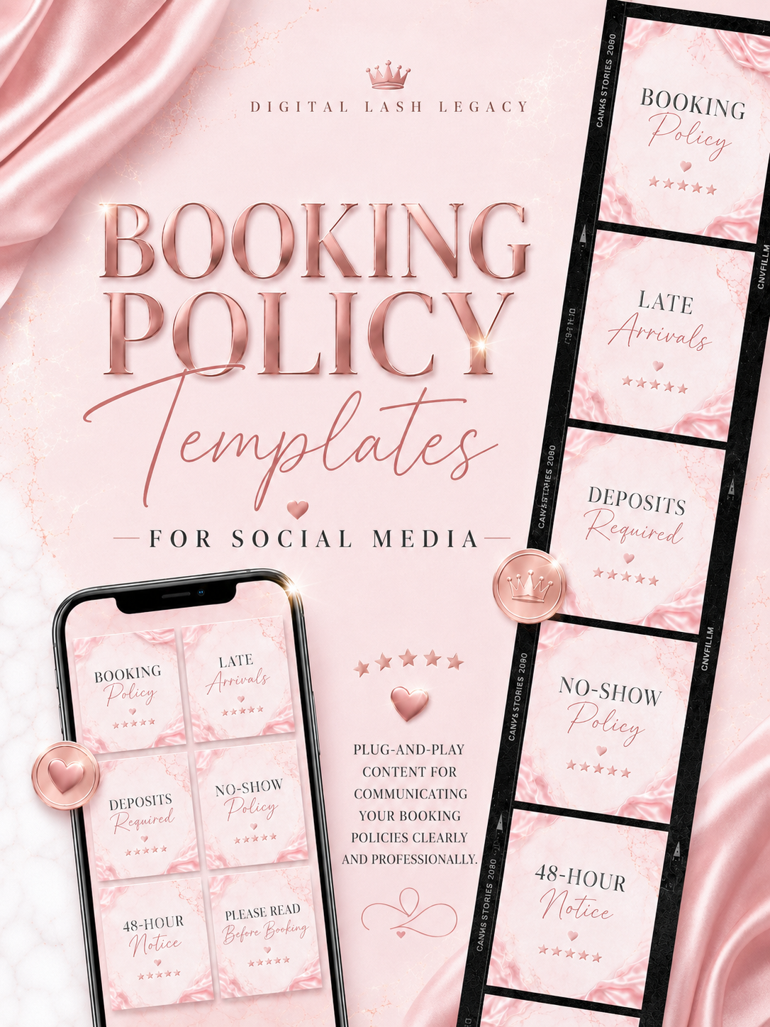 Booking Policy Templates, a ready-to-use digital product for lash artists