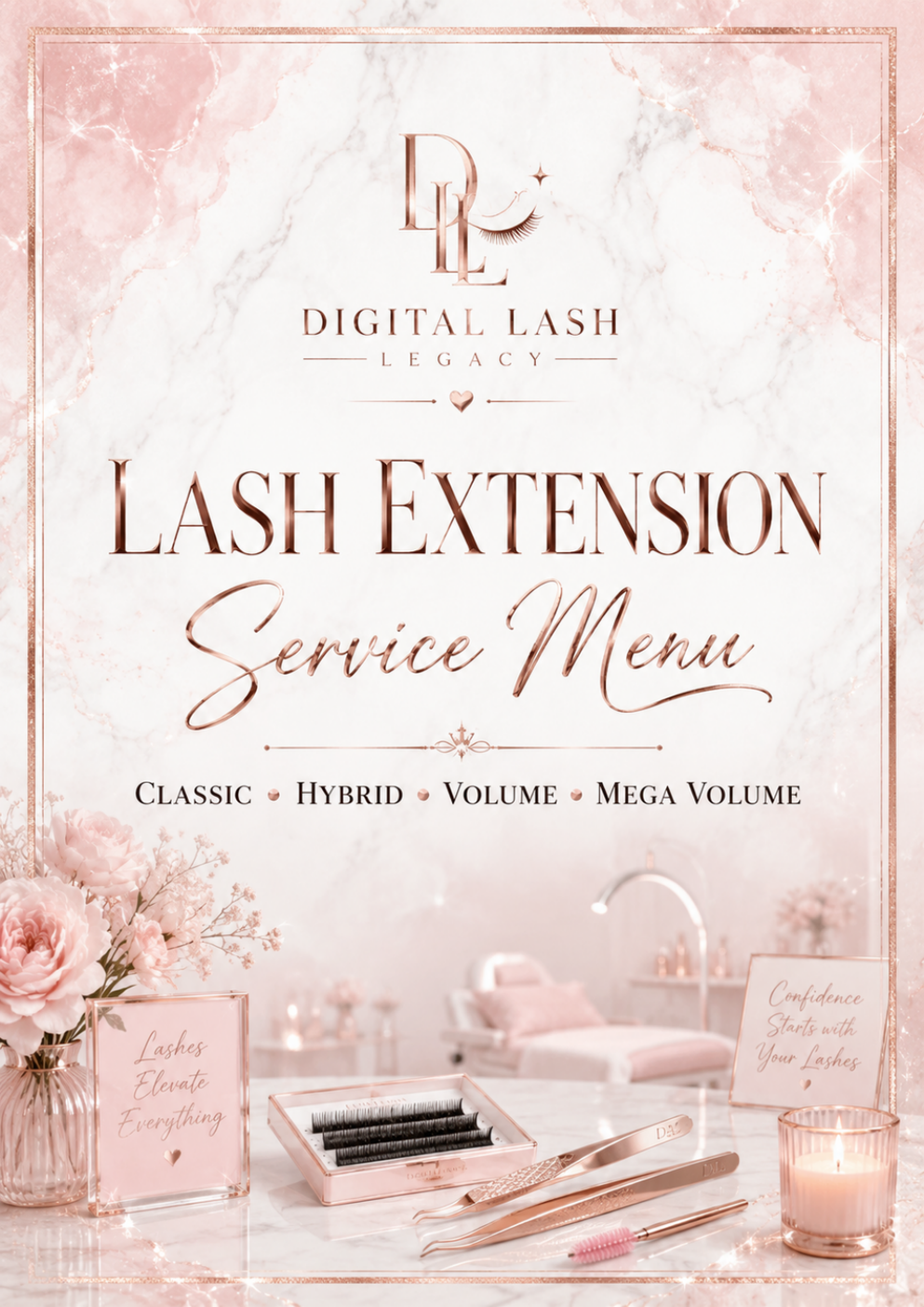 Lash Menu Template, a ready-to-use digital product for lash artists